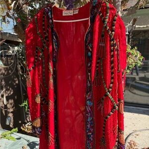 Laurence Kazar Red Silk Blend Jacket